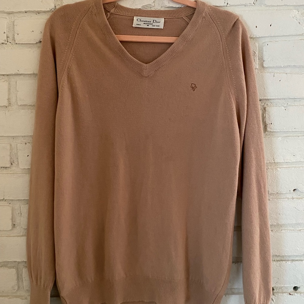 Vintage Dior Beige Sweater Coastal Grandma vibes